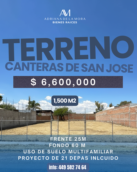 Venta de Terreno Canteras de San Jose Uso de Suelo Multifamiliar — foto 1 de 4