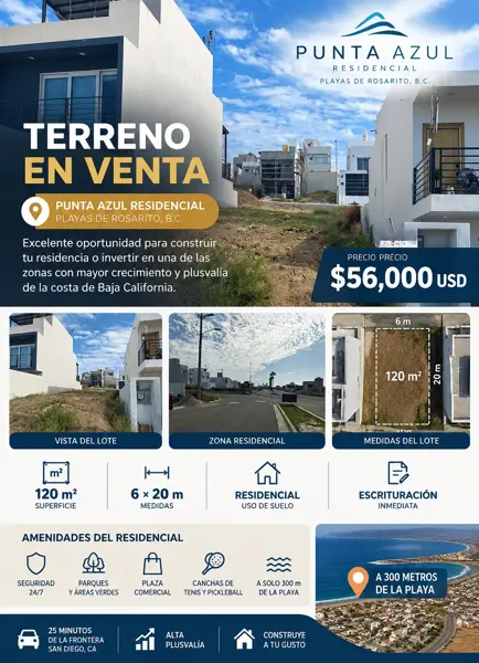 Terreno en venta en Punta Azul, Playas de Rosarito — foto 1 de 7