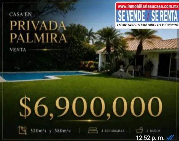 Casa en Palmira, Cuernavaca, Morelos