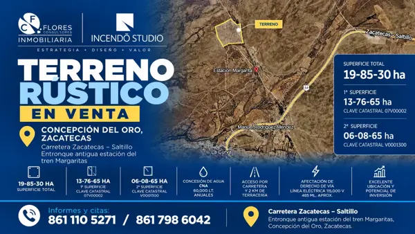 Terreno Rústico en Venta | Concepción del Oro, Zacatecas — foto 1 de 2