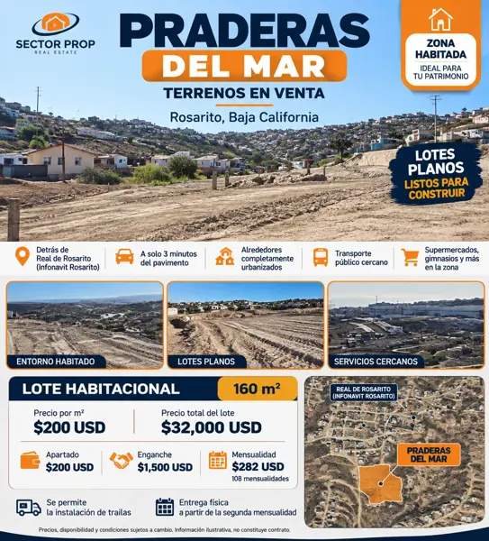 Lotes en venta en Praderas del Mar, Playas de Rosarito — foto 1 de 6