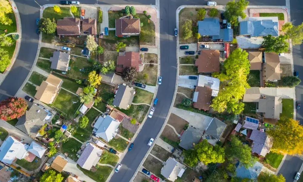 Vista de un complejo residencial