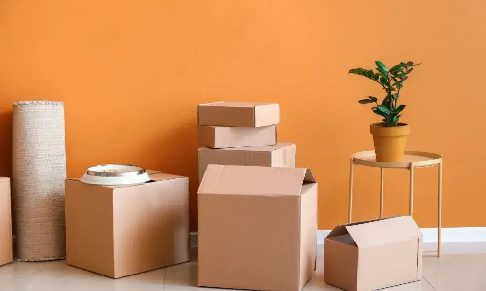 Cajas en una casa nueva