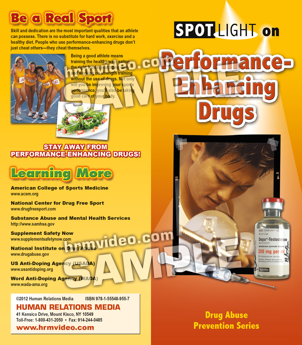 SPOTLIGHT on PerformanceEnhancing Drugs Pamphlets Human Relations