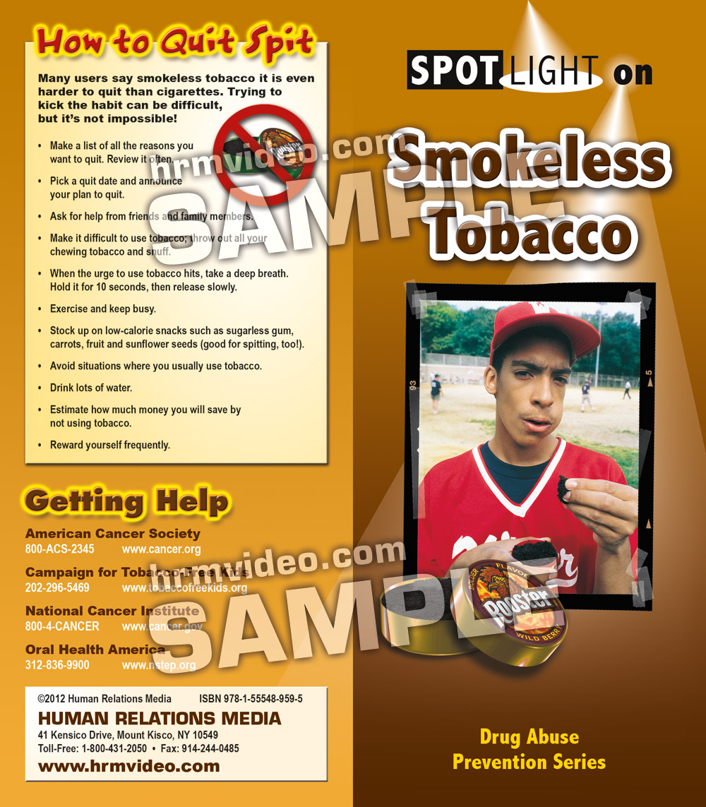 SPOTLIGHT on Smokeless Tobacco Pamphlets Human Relations Media K12