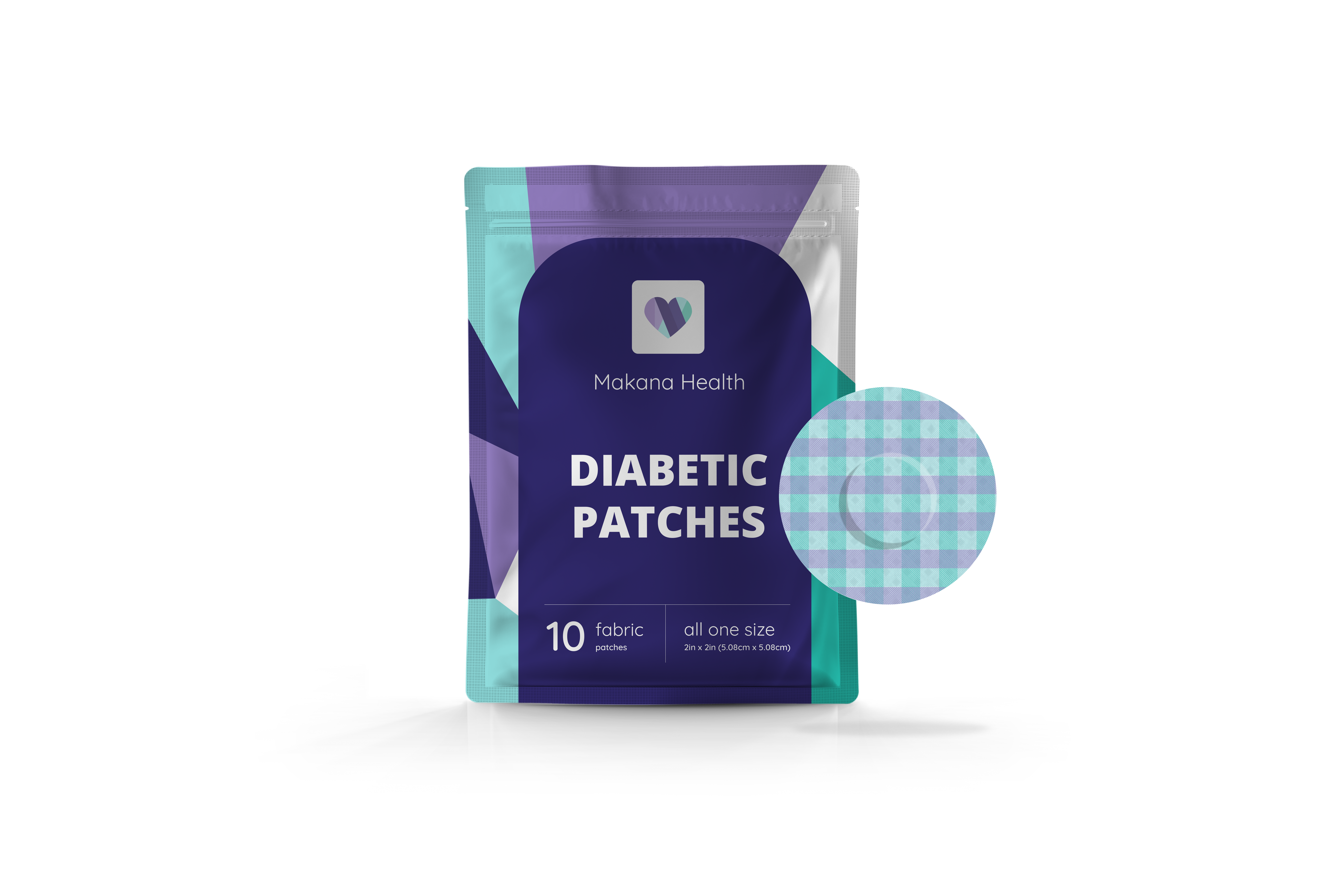 Makana Health Diabetic Patches - Plaid - 10 Count
