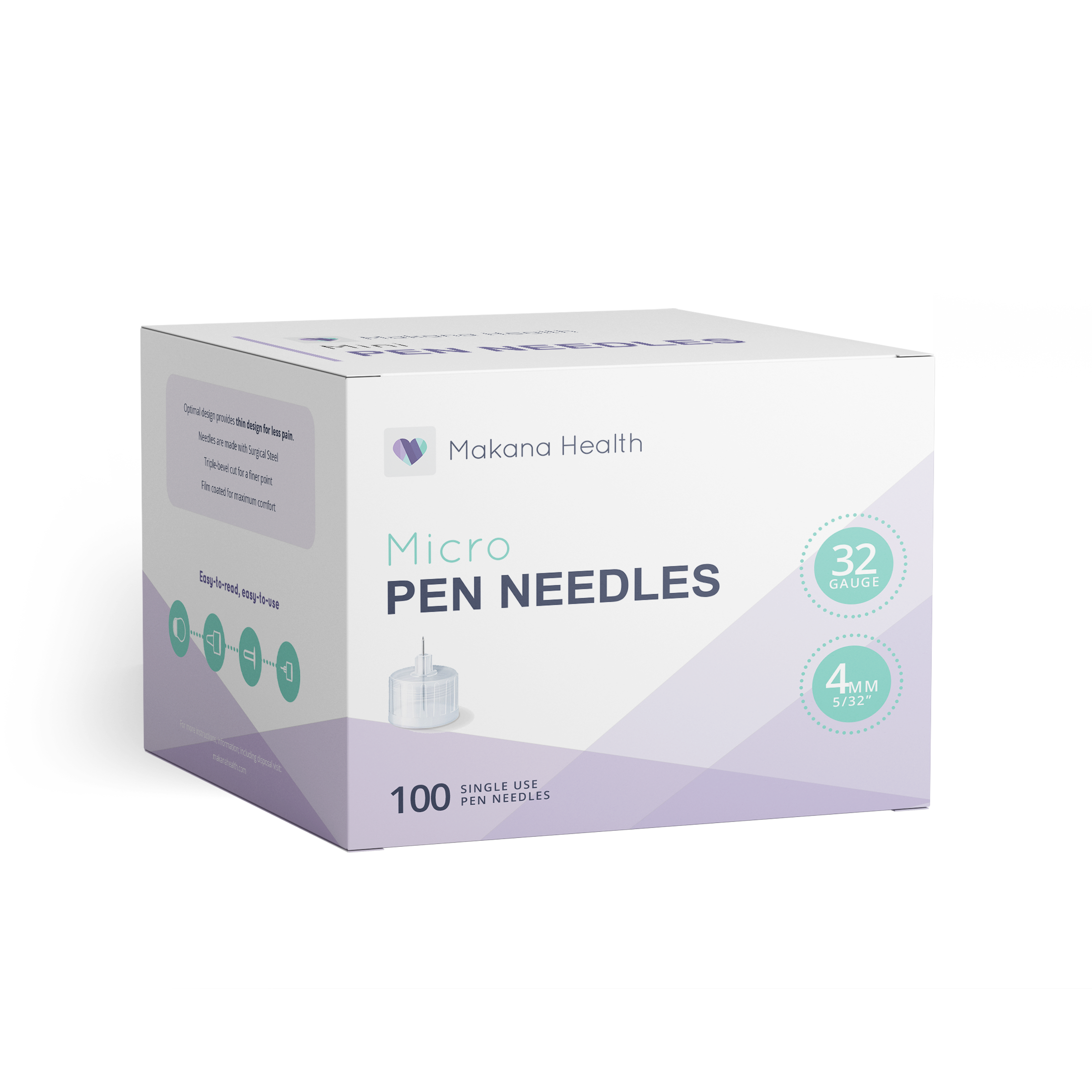 Makana Health Micro Pen Needles - 100 Count