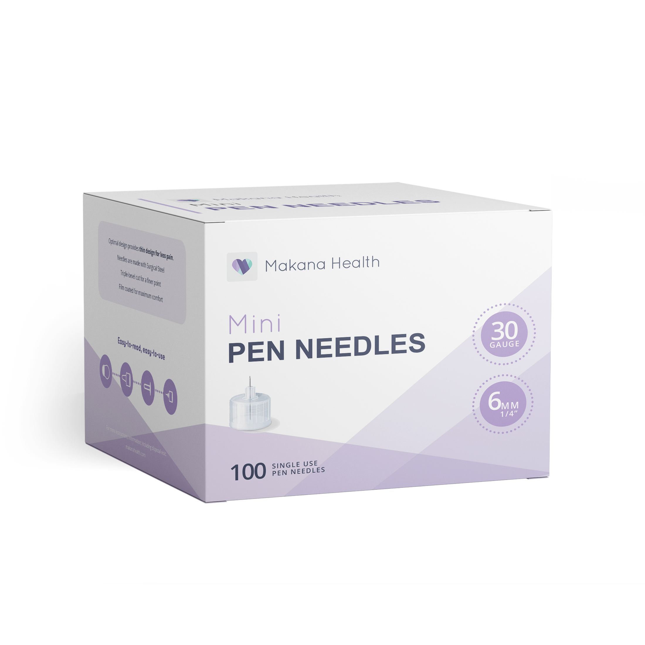 Makana Health Mini Pen Needles - 100 Count