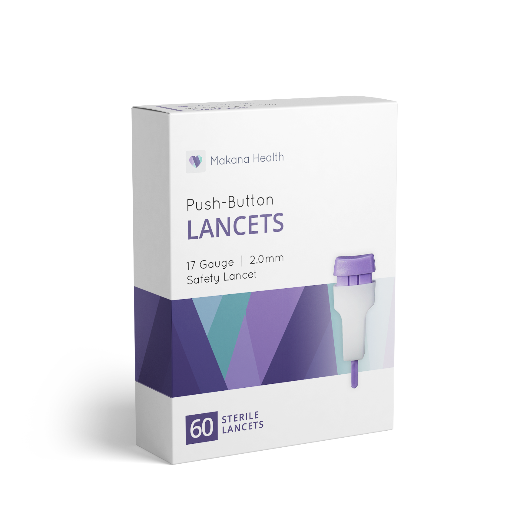 Push-Button Lancets - 17 Gauge - 60 Count