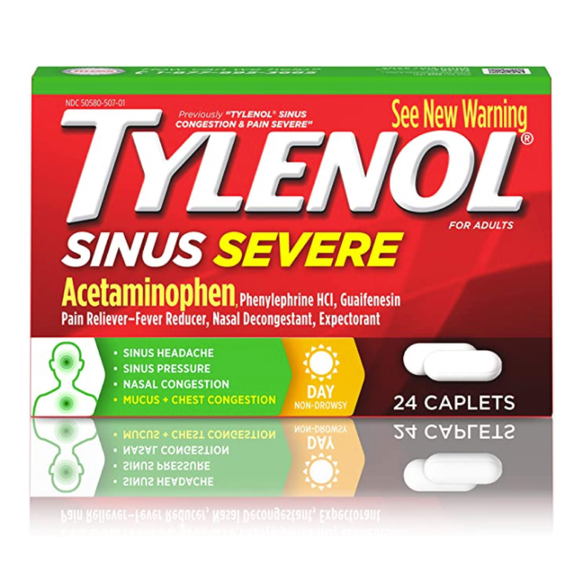 Tylenol Sinus Severe Daytime Caplets, 24 ct