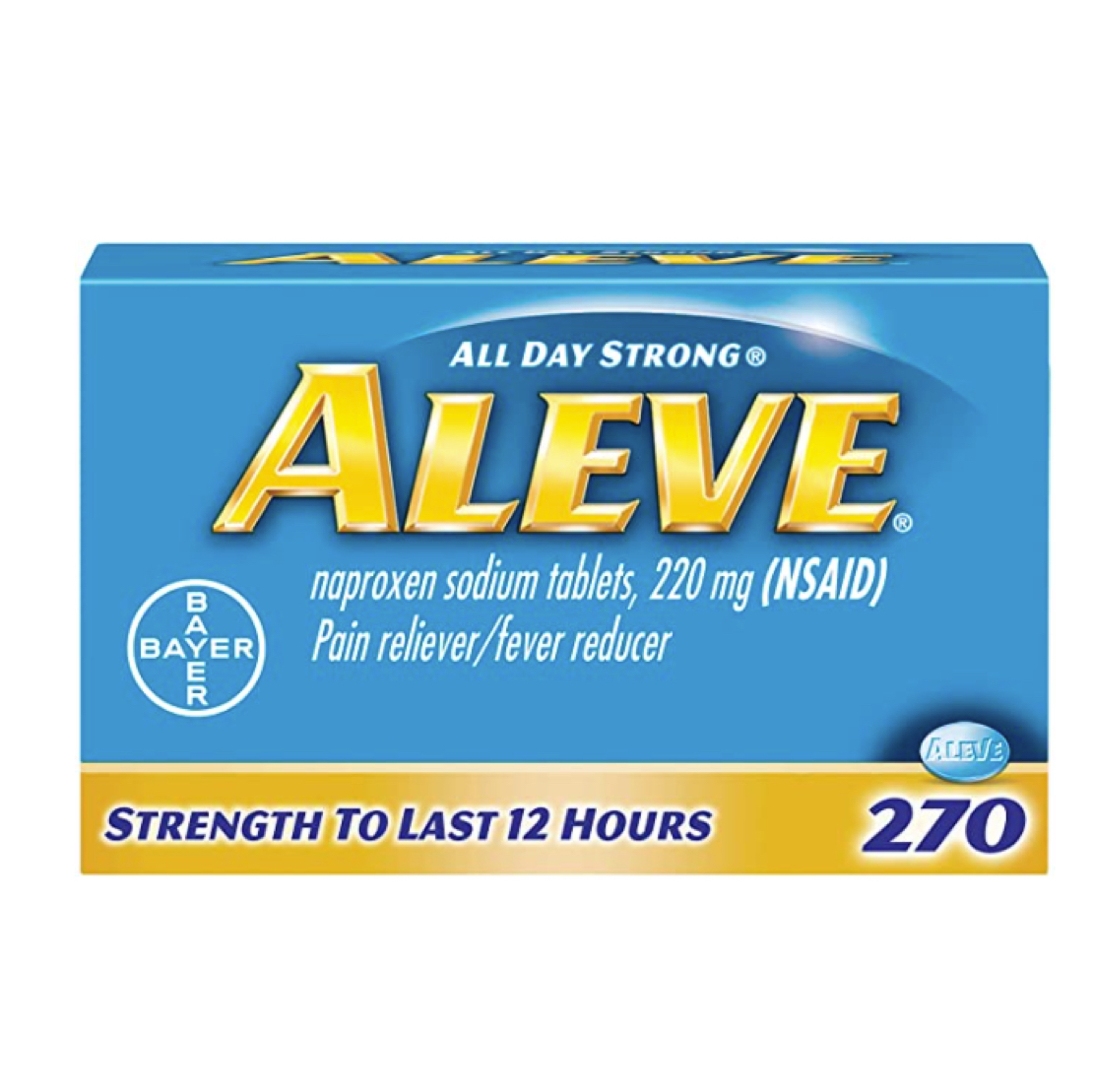 Aleve Tablets, Naproxen Sodium Capsules, 220 mg, 270 Count