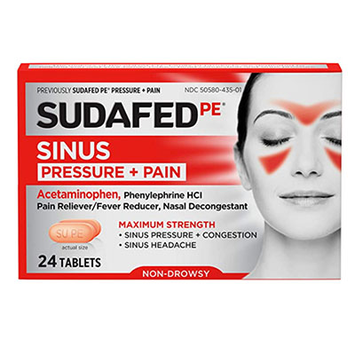 Sudafed PE Sinus Pressure + Pain Relief ,24 ct