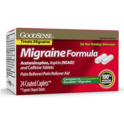 GoodSense Migraine Formula Caplets, 24 count