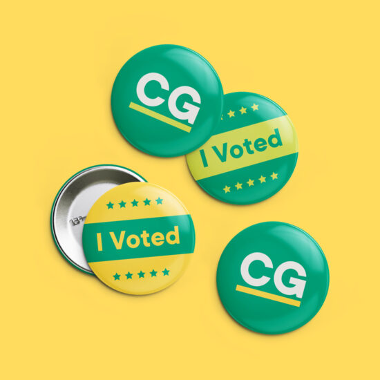 Rocking our vote for a political action group’s dynamic new identity.