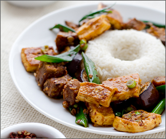 Spicy Szechuan Eggplant with Tofu