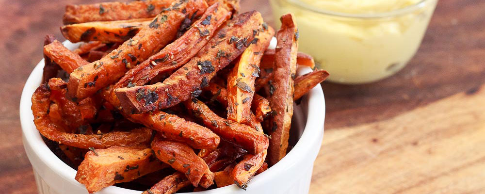 Oven Baked Carrot and Sweet Potato Fries | NoshOnIt
