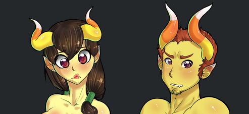 Candy Corn Tieflings banner image