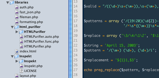 php grep string