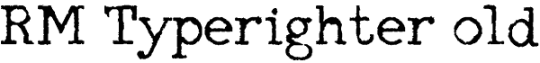 RM Typerighter old free old style serif font