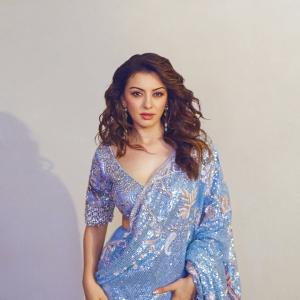 Actress Hansika Shines in a Stunning Blue Sequined Saree | Latest Photoshoot
