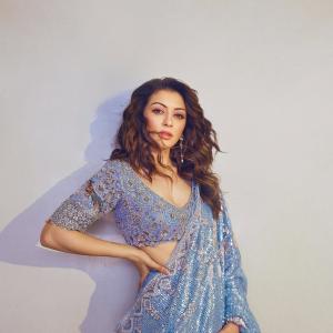Actress Hansika Shines in a Stunning Blue Sequined Saree | Latest Photoshoot