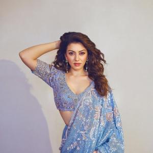 Actress Hansika Shines in a Stunning Blue Sequined Saree | Latest Photoshoot