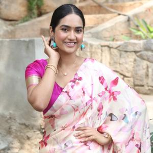 Actress Kajal Chowdhary Looks Elegant in Pastel Floral Saree | Latest Photoshoot