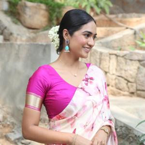 Actress Kajal Chowdhary Looks Elegant in Pastel Floral Saree | Latest Photoshoot