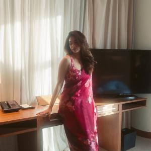 Actress Keerthy Suresh Exudes Elegance in Red Saree | Stunning Photos