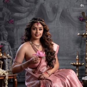 Actress Mokksha in Traditional Pink Saree | Elegant and Divine Photos