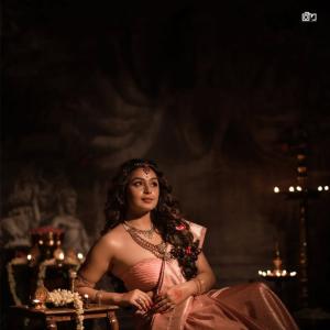 Actress Mokksha in Traditional Pink Saree | Elegant and Divine Photos