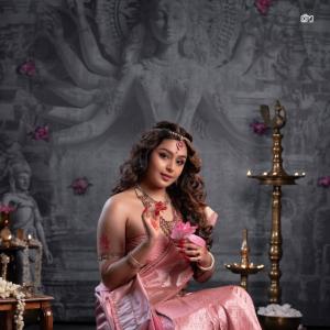 Actress Mokksha in Traditional Pink Saree | Elegant and Divine Photos