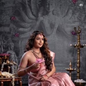 Actress Mokksha in Traditional Pink Saree | Elegant and Divine Photos