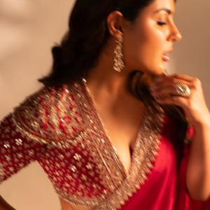 Actress Samyukta Menon Stuns in Elegant Red Saree | Latest Fashion Look