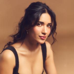 Actress Ruhani Sharma in Chic Black and Pink Dress | Elegant Photoshoot Look