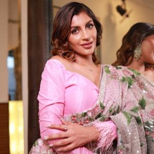 Actress Yashika Anand Stuns in Elegant Pink Floral Saree | Latest Photos