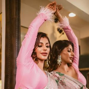 Actress Yashika Anand Stuns in Elegant Pink Floral Saree | Latest Photos