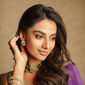 Meenakshi Chaudhary Stuns in Elegant Purple Saree | Gorgeous Latest Photoshoot