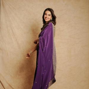 Meenakshi Chaudhary Stuns in Elegant Purple Saree | Gorgeous Latest Photoshoot