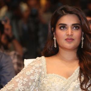 Actress Nidhi Agerwal Dazzles in Embroidered Pastel Green Saree | Latest Photos