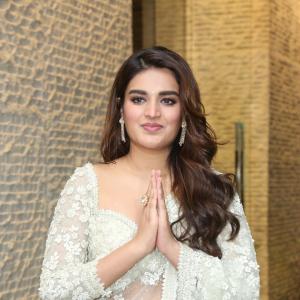 Actress Nidhi Agerwal Dazzles in Embroidered Pastel Green Saree | Latest Photos