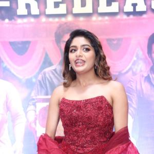 Actress Aditi Shankar Stuns in Red Gown at Film Promotion Event – Latest Photos