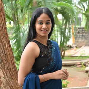 Actress Brigida Saga Looks Elegant in Navy Blue Saree | Latest Look