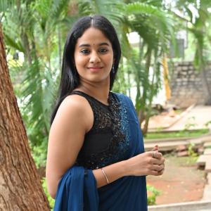 Actress Brigida Saga Looks Elegant in Navy Blue Saree | Latest Look