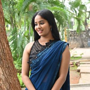 Actress Brigida Saga Looks Elegant in Navy Blue Saree | Latest Look