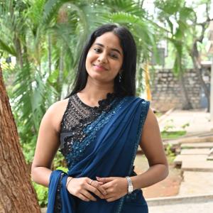 Actress Brigida Saga Looks Elegant in Navy Blue Saree | Latest Look