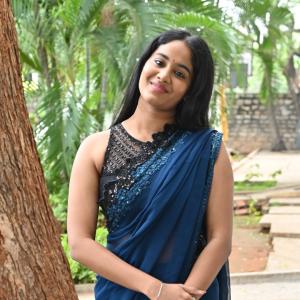 Actress Brigida Saga Looks Elegant in Navy Blue Saree | Latest Look