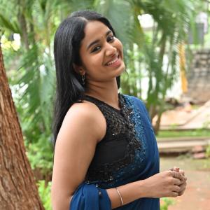 Actress Brigida Saga Looks Elegant in Navy Blue Saree | Latest Look