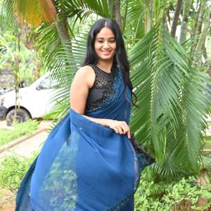 Actress Brigida Saga Looks Elegant in Navy Blue Saree | Latest Look