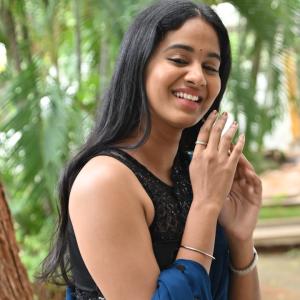 Actress Brigida Saga Looks Elegant in Navy Blue Saree | Latest Look